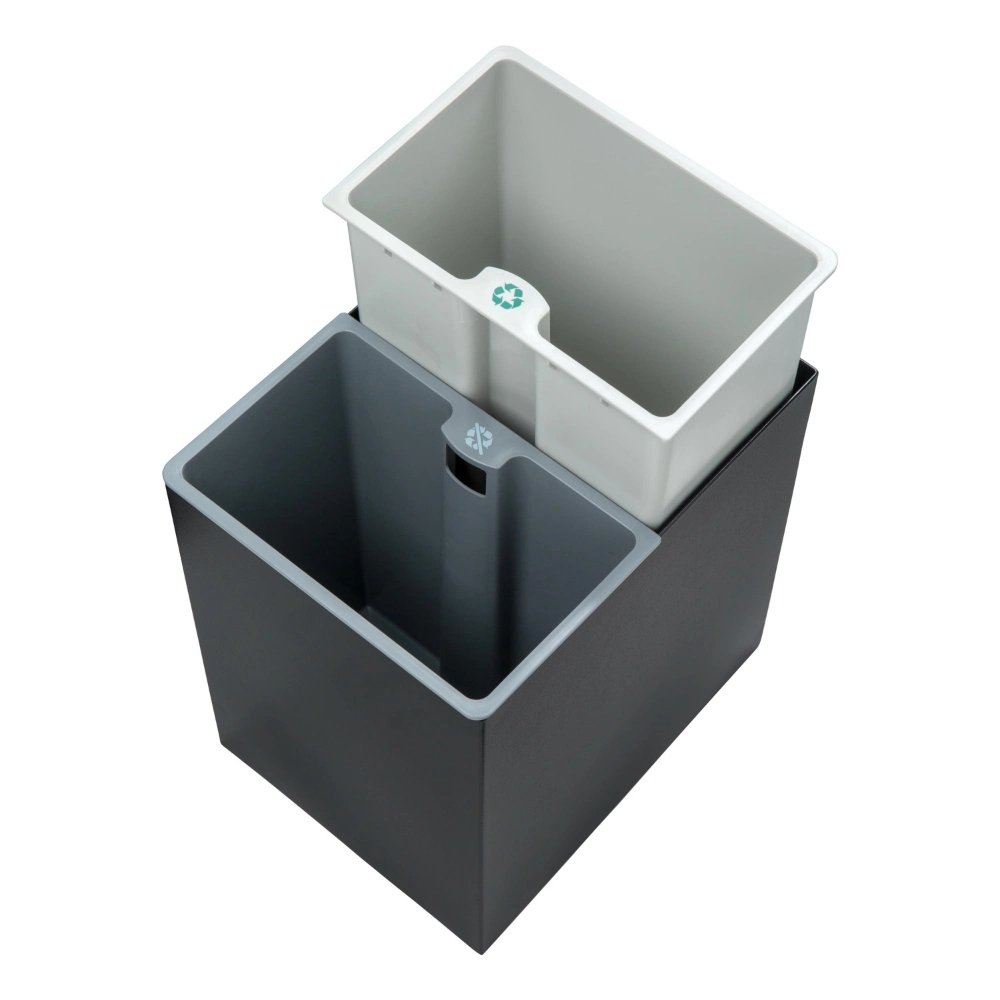 Corbeille 14L - rectangulaire 2 bacs