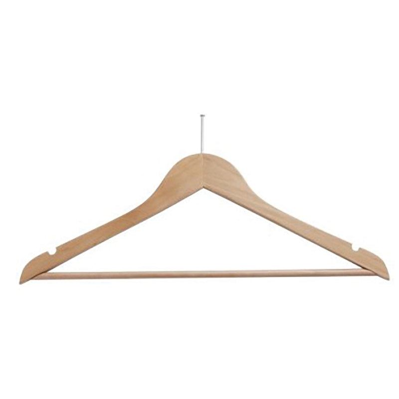 Cintre nature en bois avec barre antivol