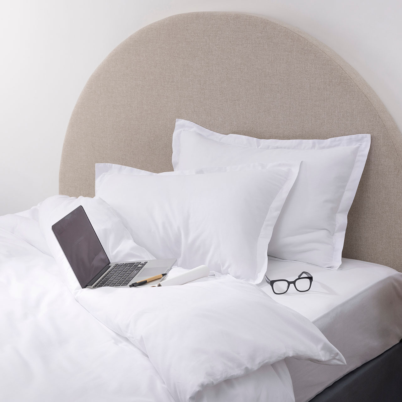 Drap plat satin de coton