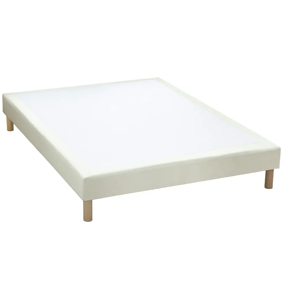 COMTE Sommier tapissier à lattes fixes velours souris