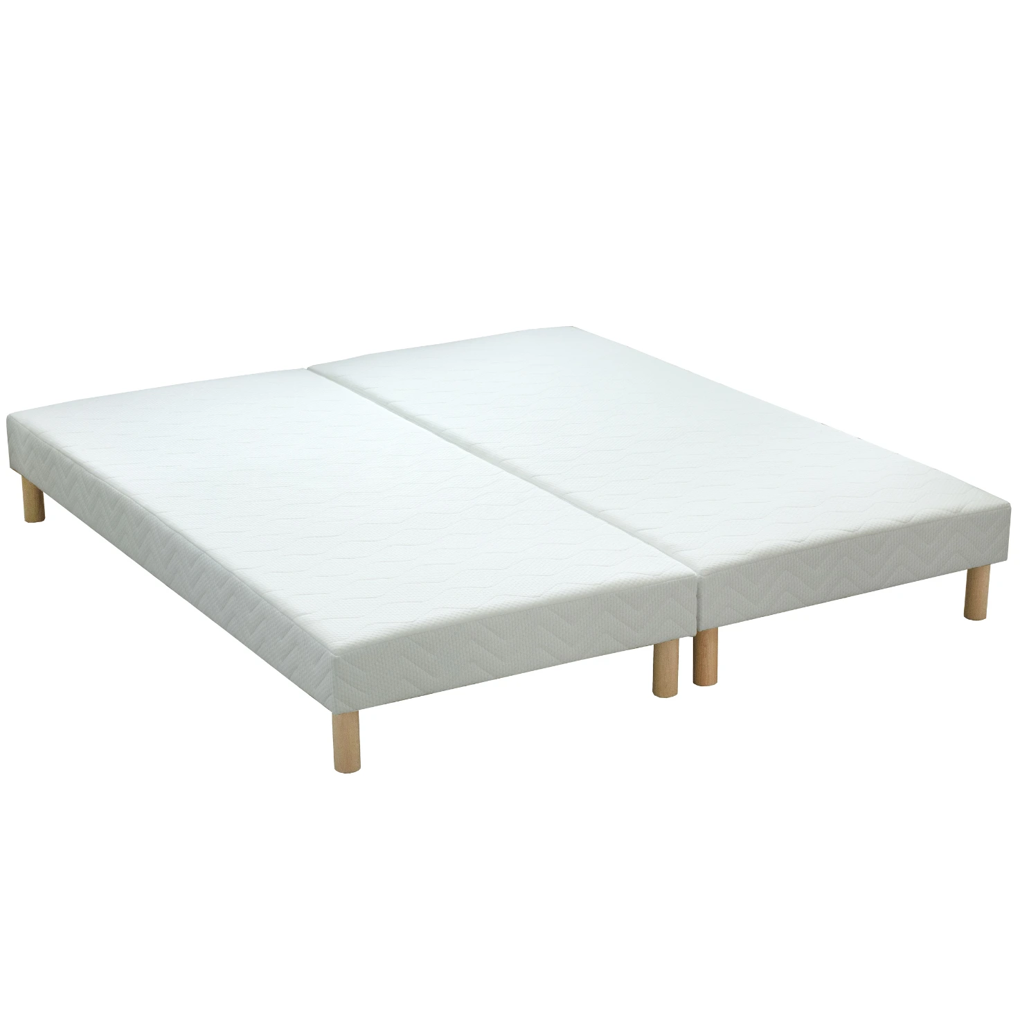 COMTE Sommier tapissier à 12 lattes fixes coutil stretch blanc