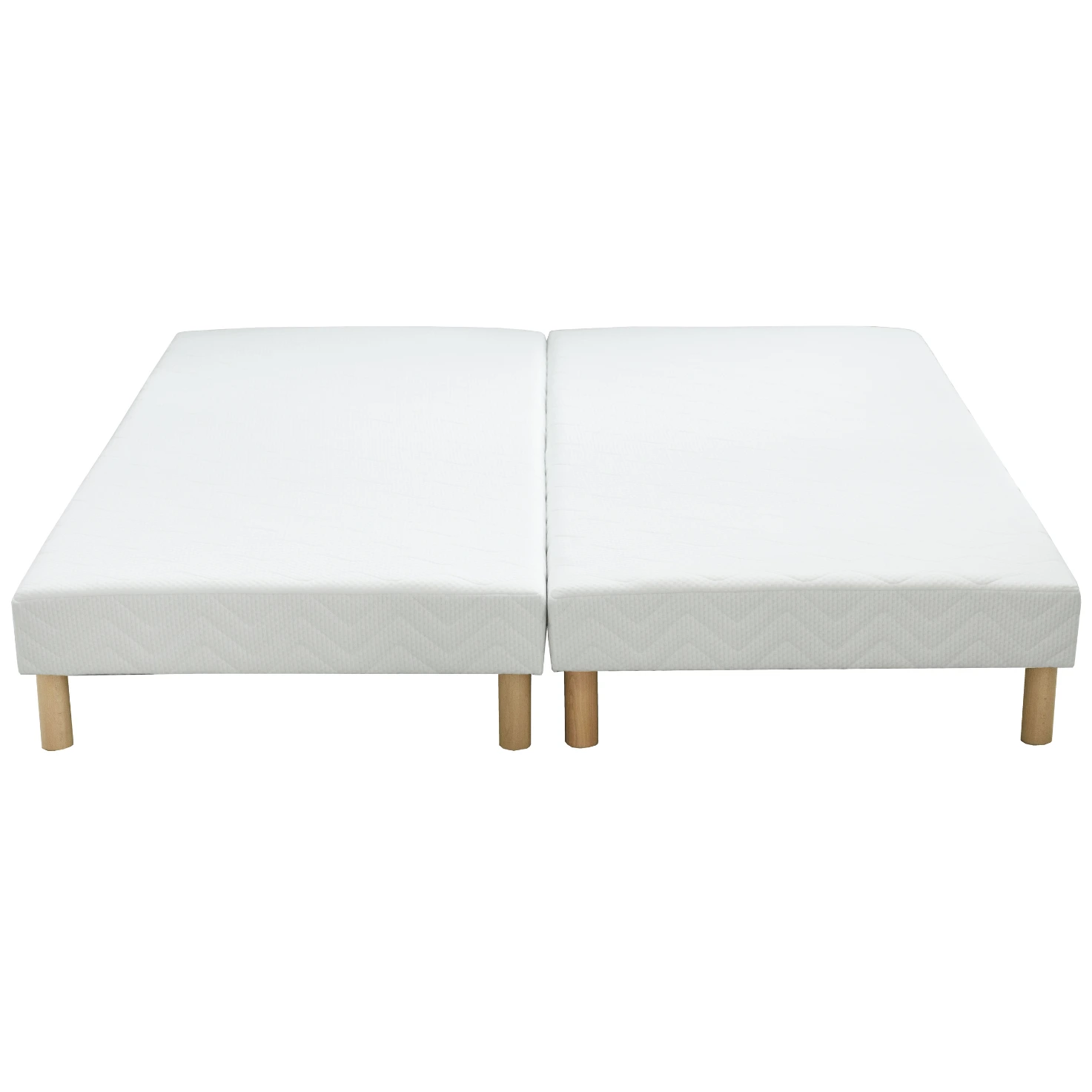 COMTE Sommier tapissier à 12 lattes fixes coutil stretch blanc