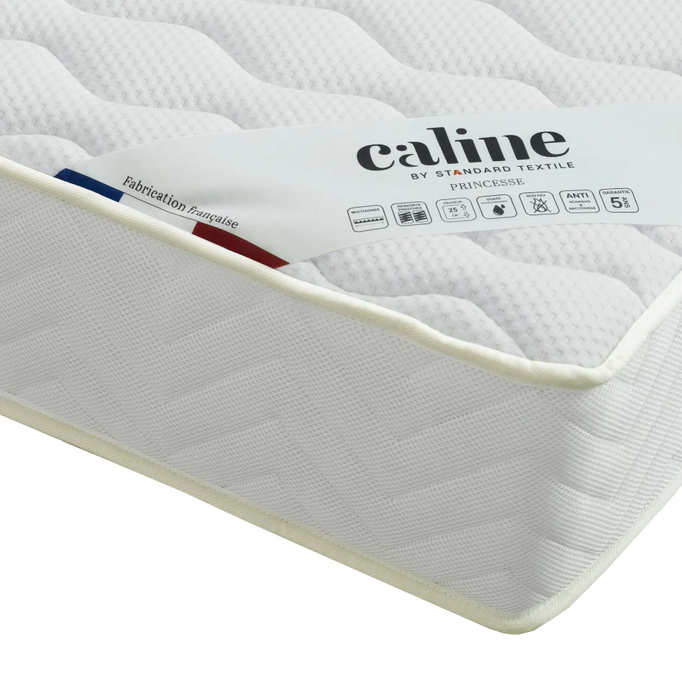 Matelas ressorts 7 ZONES PRINCESSE liaison glissière - 2x80x200