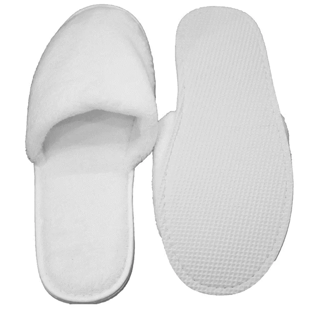 Chausson hôtel en velours et éponge pour femme