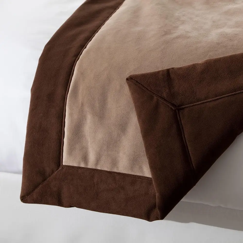 Chemin de lit Opéra réversible en velours - souris et poivre