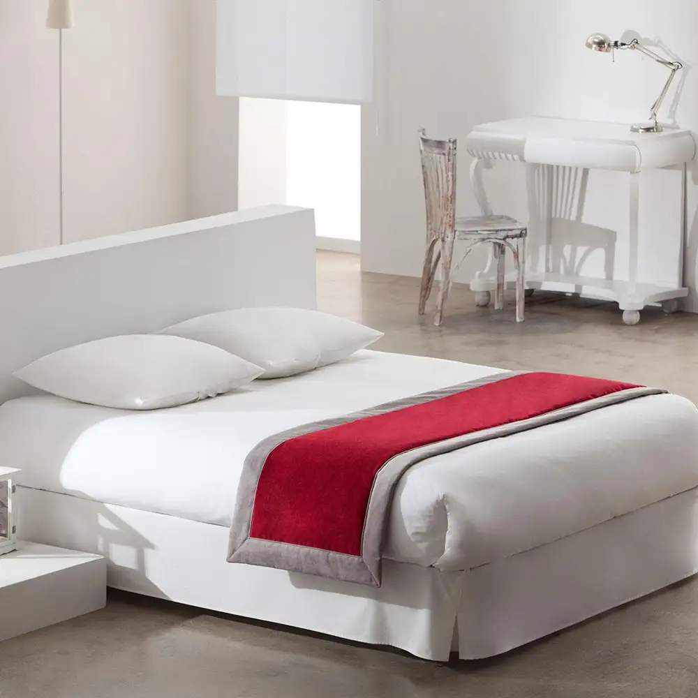 Chemin de lit Opéra réversible en velours - souris et poivre