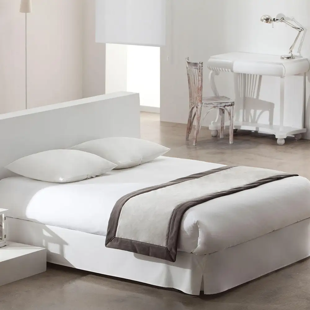 Chemin de lit Opéra réversible en velours - souris et poivre