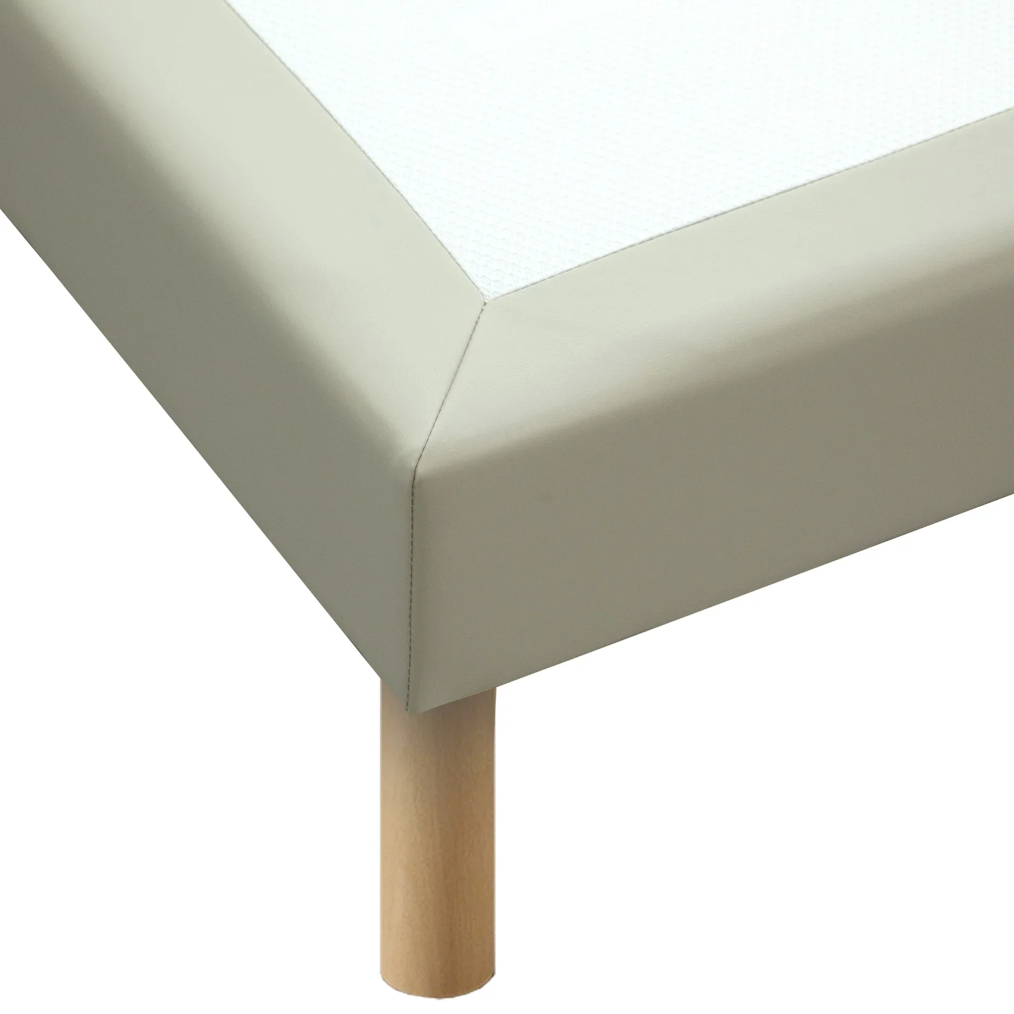 PRINCE sommier tapissier lattes flexibles similicuir GRIS ANTHRACITE