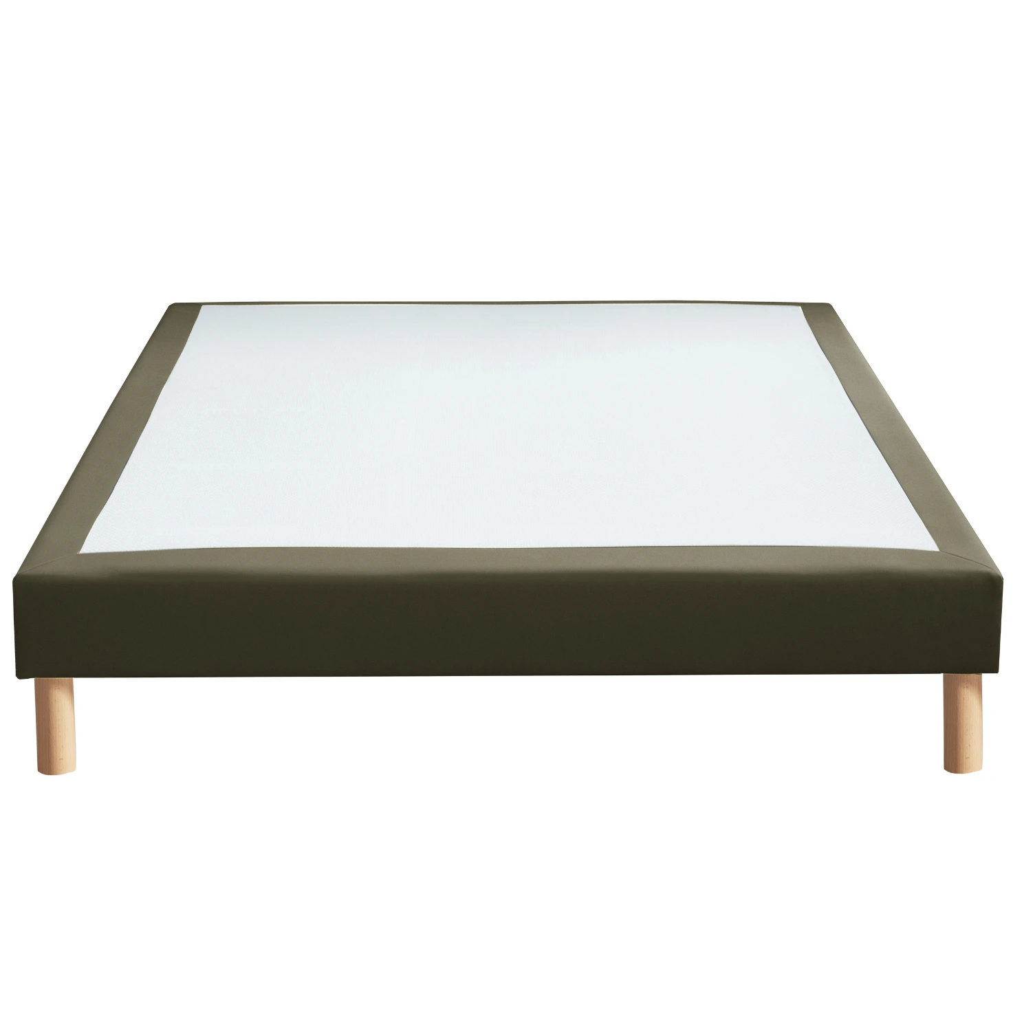 PRINCE sommier tapissier lattes flexibles similicuir GRIS ANTHRACITE